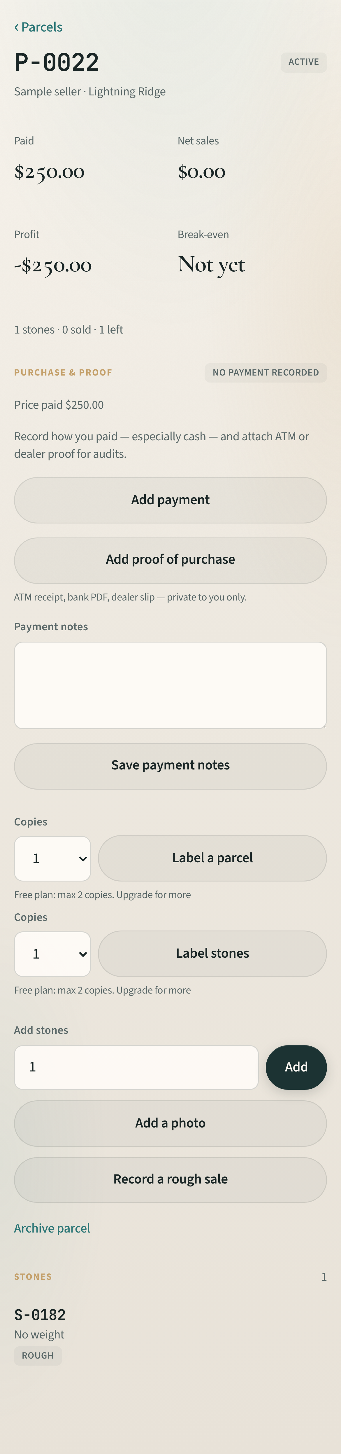 Label download UI